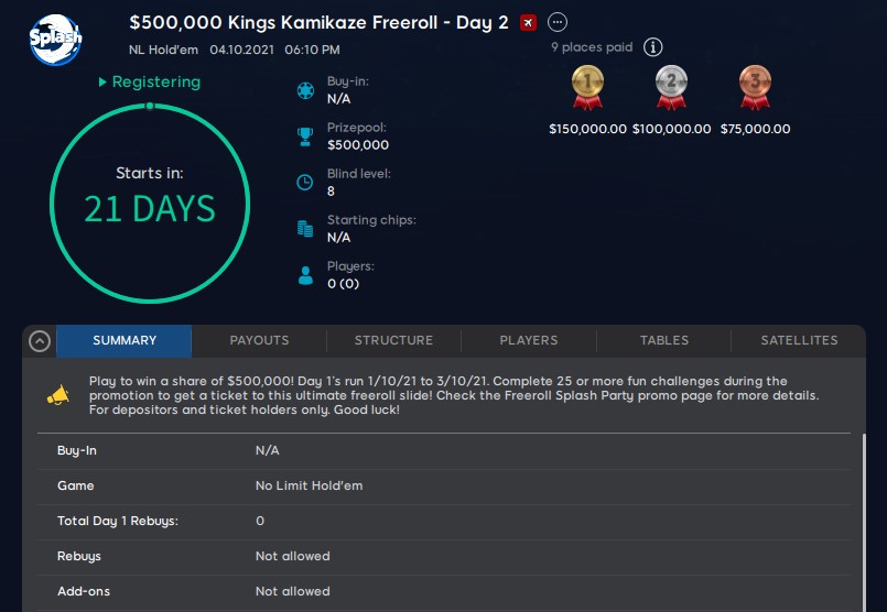 How to Bag Your Kings Kamikaze Freeroll Seat