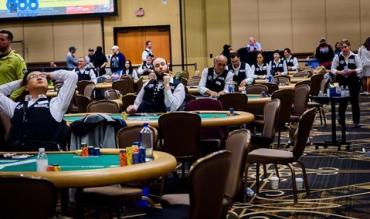 Poker table in Vegas